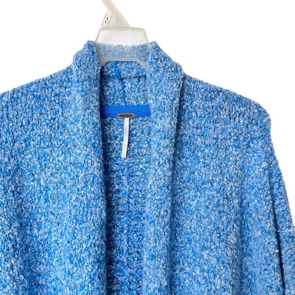 Free‎ People BFF Cardigan XS Boho Wrap Soft Boucle Knit Blue - Picture 10 of 12